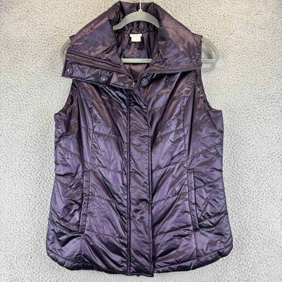 Zenergy by Chico's Jackets & Blazers - Chicos Zenergy Puffer Vest 8/10 Purple Gorpcore Nylon Full Zip Pockets w/ Bag